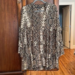 Olivaceous Snake print dress, Small